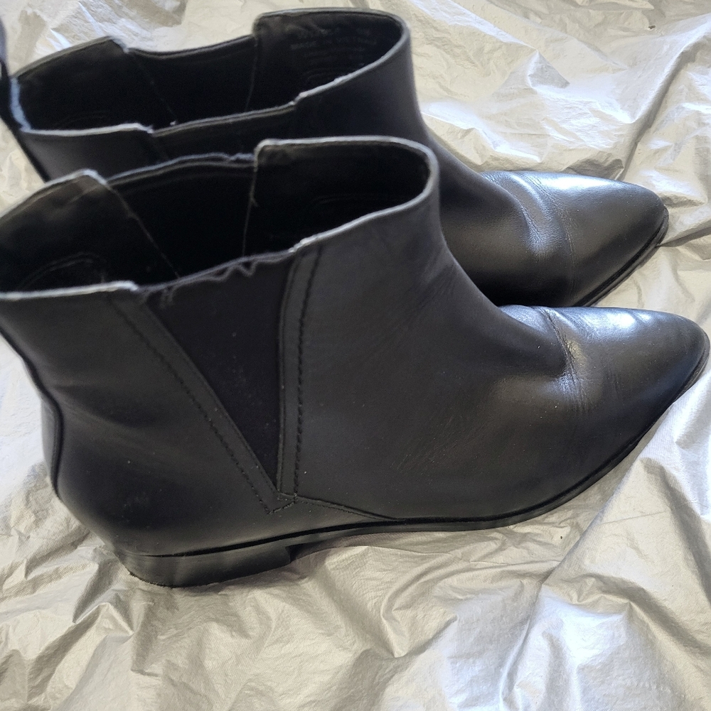 Cole Haan Black Leather Pointed-Toe Ankle Boots - Picture 9 of 9